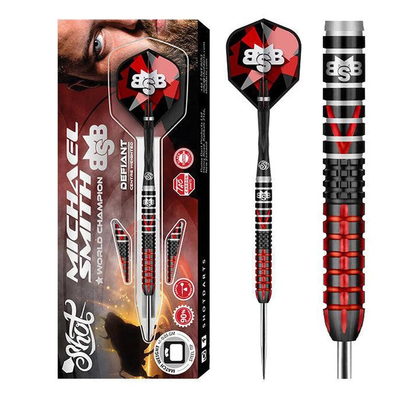 Shot Michael Smith Defiant 90% Steel Tip Darts 22 GRAM