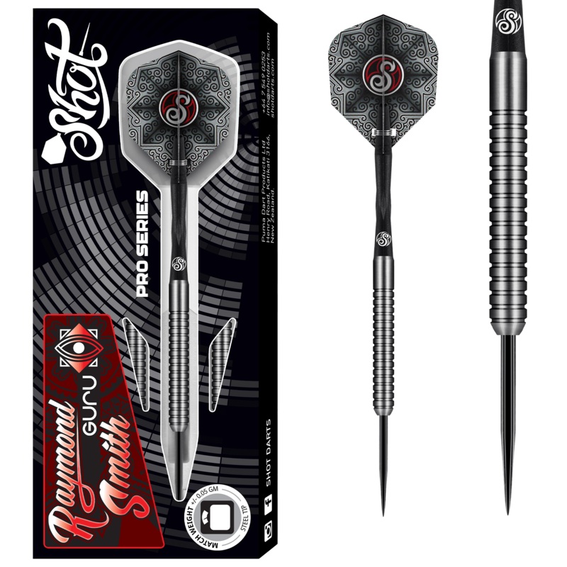 Shot Pro Series Darts – Steel Tip – 90% Tungsten – Raymond Smith – 22g
