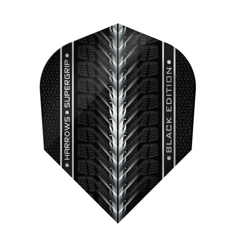 Supergrip Black Edition Standard Dart Flights by Harrows No6