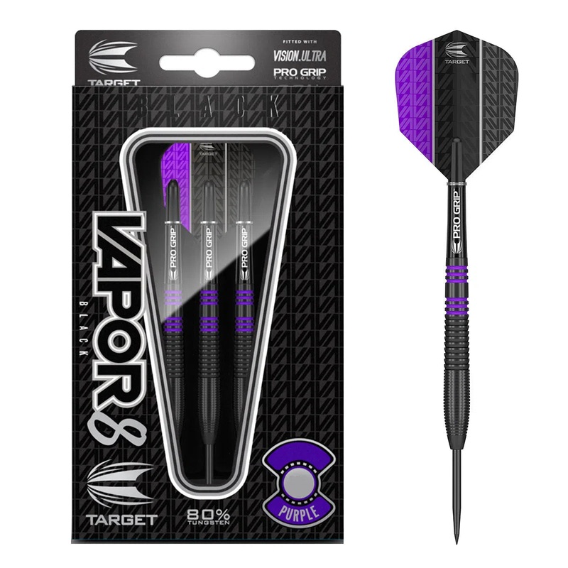 Target Darts Vapor8 80% Tungsten Black/Purple Steel Tip Darts 21 GRAM