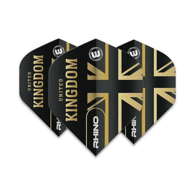 Winmau Rhino Extra Thick Standard “United Kingdom” Black & Gold Flights