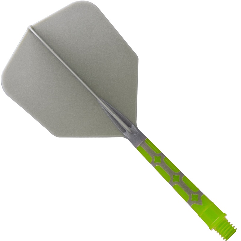 Cuesoul Rost T19 Integrated Dart Shaft and Flights – Big Wing – Lime Green with Grey Flight Long