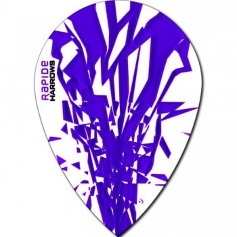 Harrows Rapide Pear Purple on White Dart Flights Purple