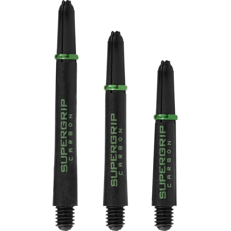 Harrows Supergrip Carbon Dart Shafts – Black & Green Medium