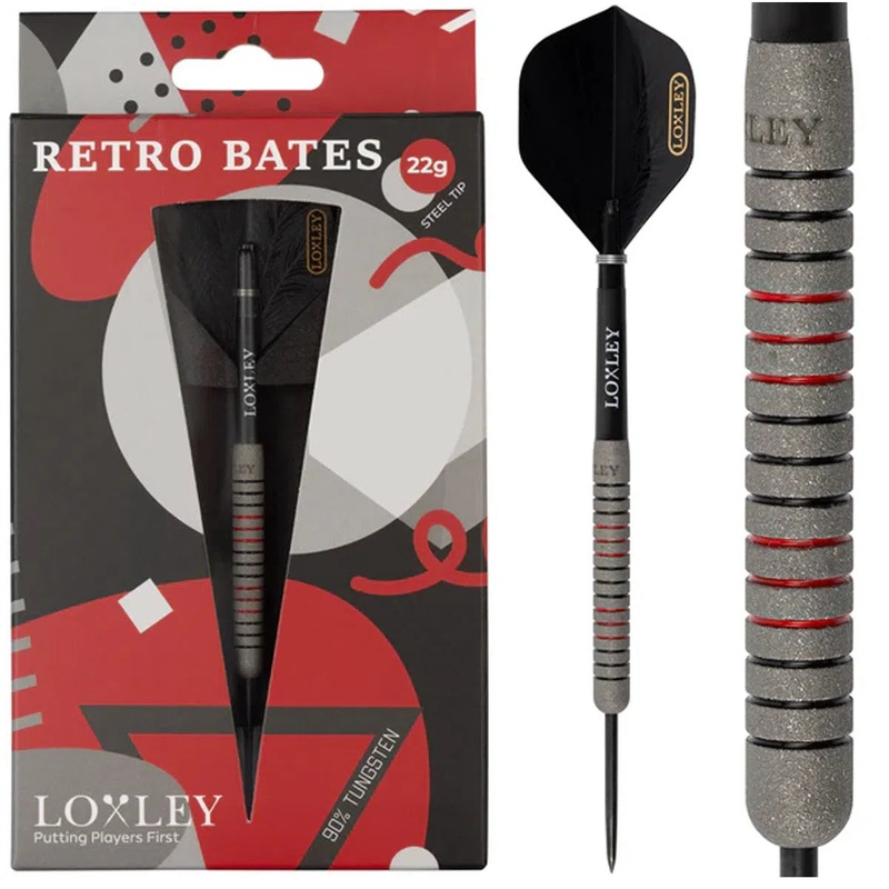 Loxley Retro Bates 90% Tungsten Steel Tip Darts 22 GRAM