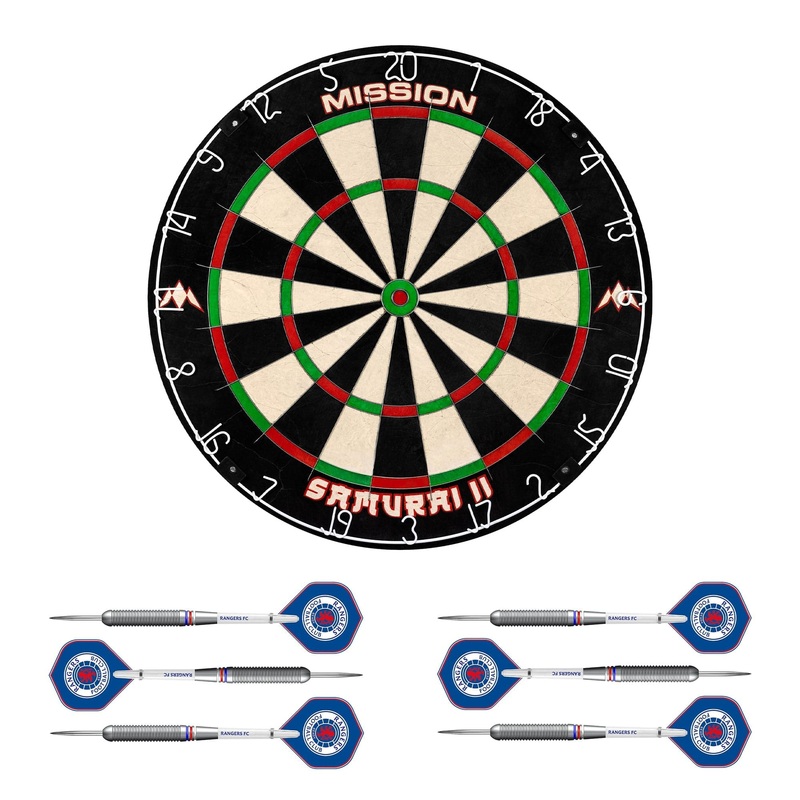 Mission Samurai II x Rangers Dartboard Set – Dart Board & 2 sets of Brass Darts – Blue