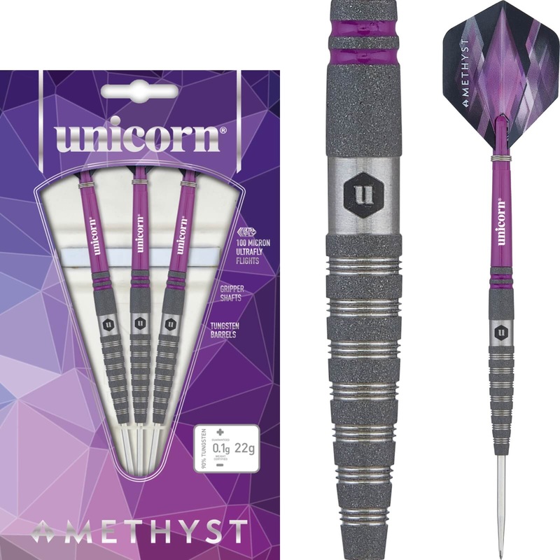 Unicorn – Amethyst Style 4 Darts – Steel Tip – 90% Tungsten – 20g 22g 20 grams
