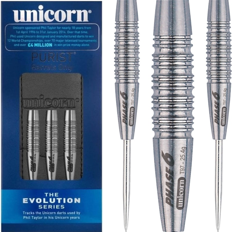 Unicorn – Purist Evolution Phase 6 Darts – Steel Tip – 97% Tungsten – 25g