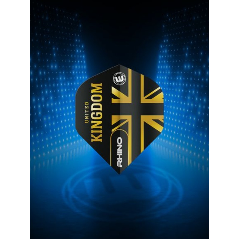 Winmau Rhino Black & Gold Flag – United Kingdom Extra Thick Standard Standard 100 Micron Poly metronic extra thick
