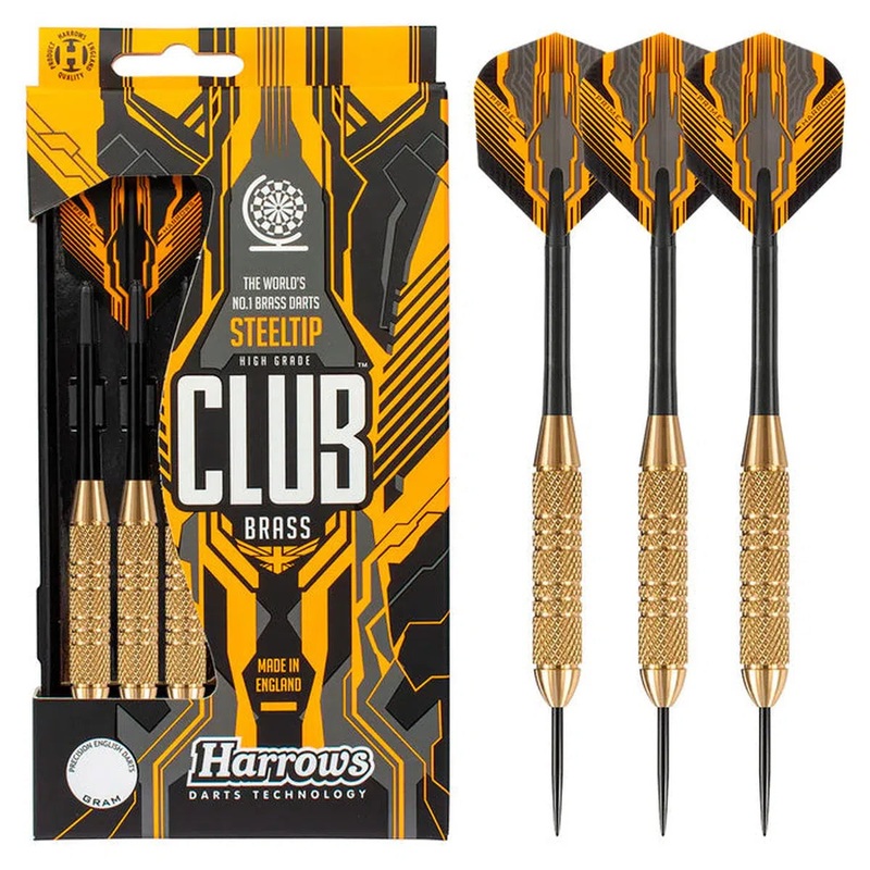Harrows Club Brass Knurled Steel Tip Darts 18 GRAM