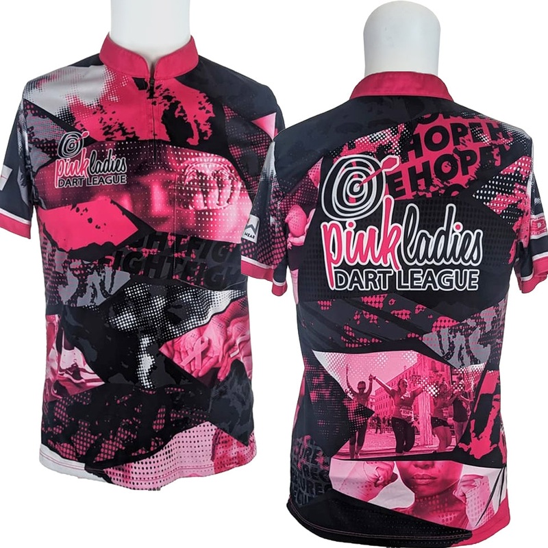 Magic Wear Pink Ladies Dart League Fight Hope Cure Jersey S