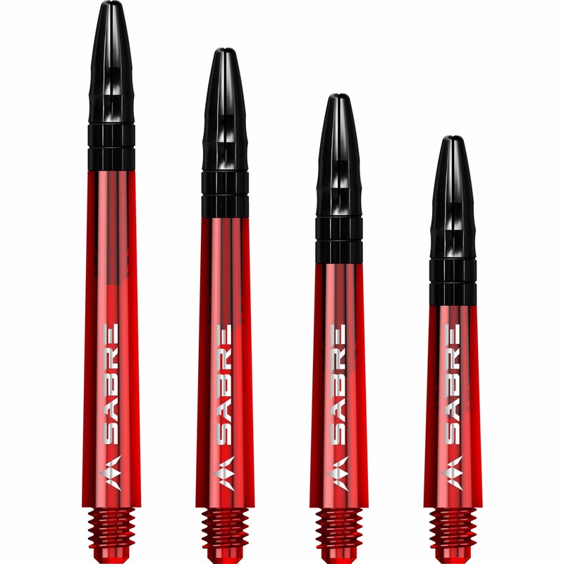 *Mission Sabre Shafts – Polycarbonate Dart Stems – Red – Black Top Medium