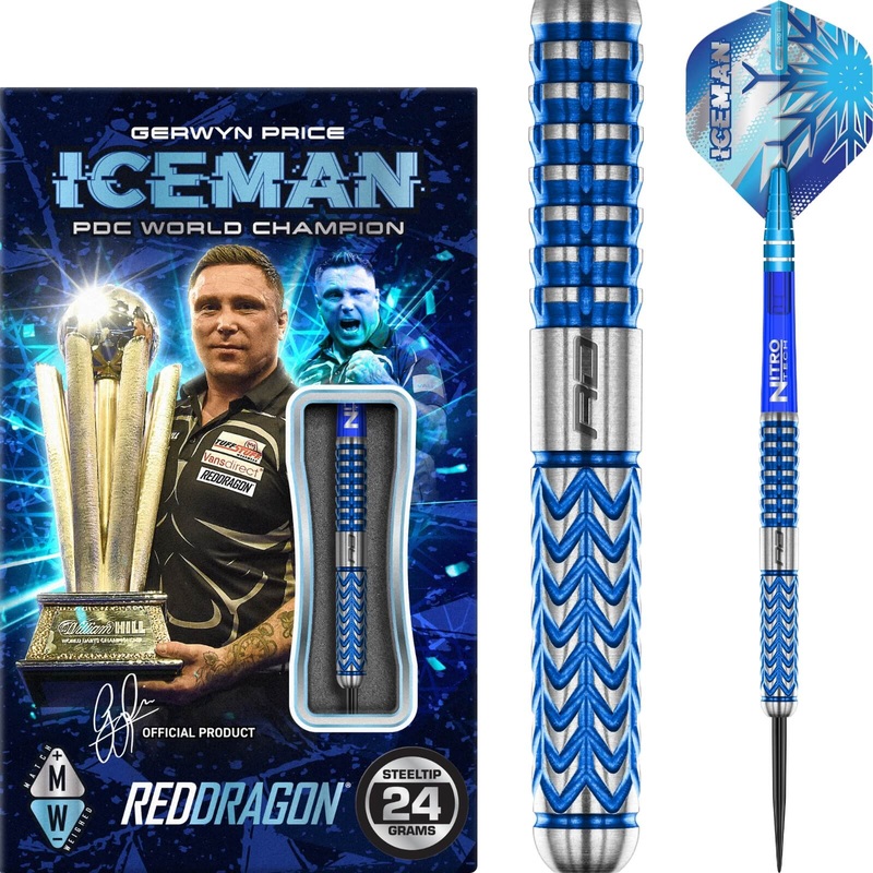 Red Dragon – Gerwyn Price Glacier Darts – Steel Tip – 90% Tungsten – 22g 24g 26g 22 grams