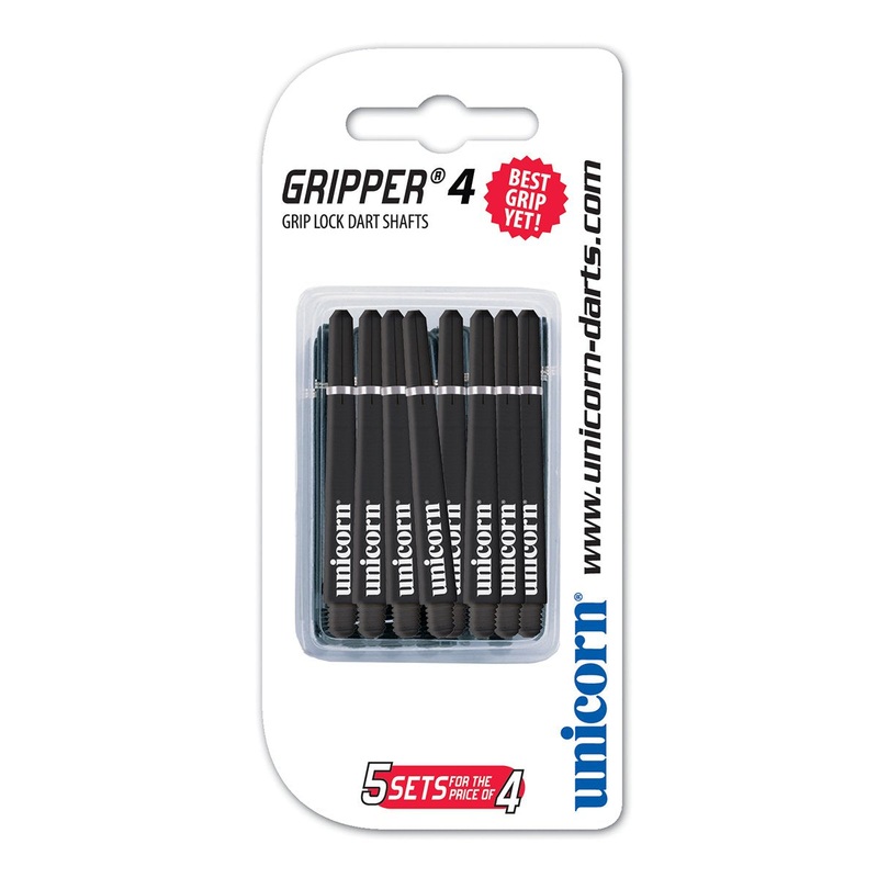 Unicorn Gripper 4 Value Pack Ring Grip Dart Stems / Shafts Black Medium