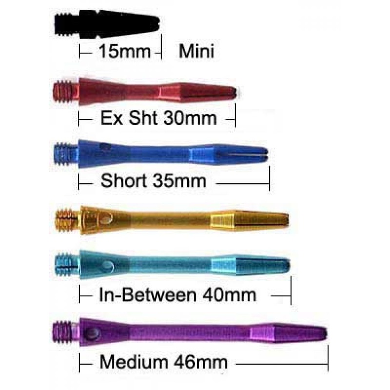 Deadeye Alloy Anodised Dart Shafts Black Mini – 15mm