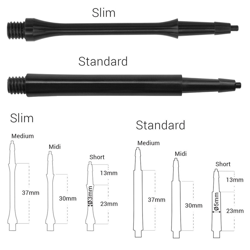 Harrows CLIC Black System Dart Stems / Shafts Medium Slim