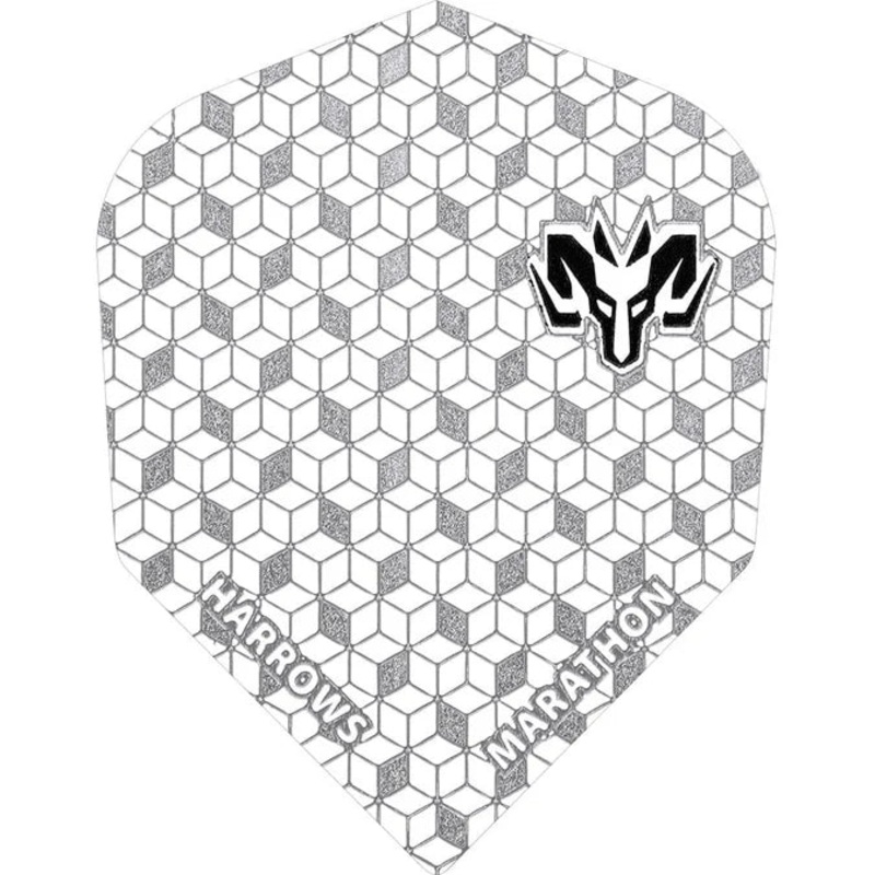 Harrows Marathon White Wolfram Standard Dart Flights Standard 100 Micron Extra Strong
