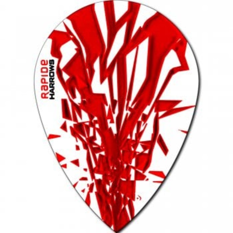 Harrows Rapide Pear Red on White Dart Flights Red