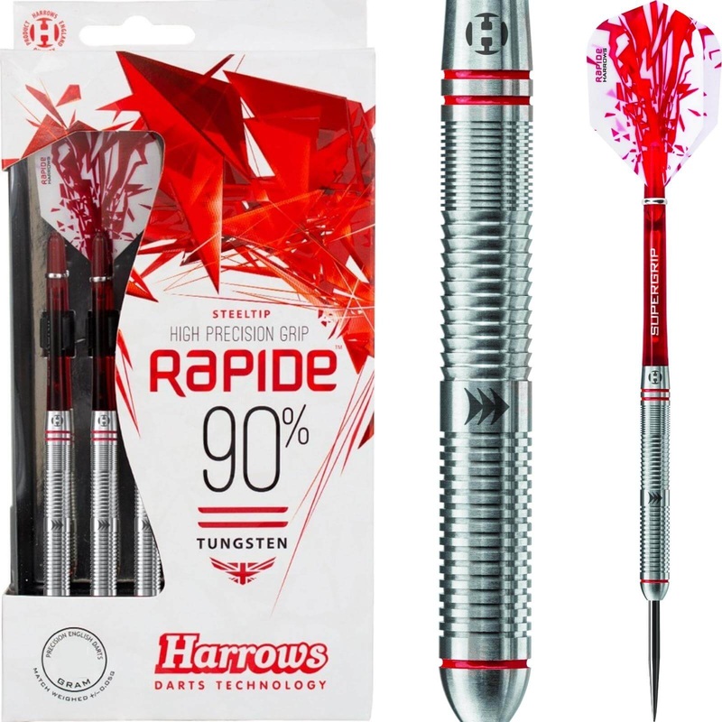 Harrows – Rapide Straight Barrel Darts – Steel Tip – 90% Tungsten – 21g 23g 25g 21 grams