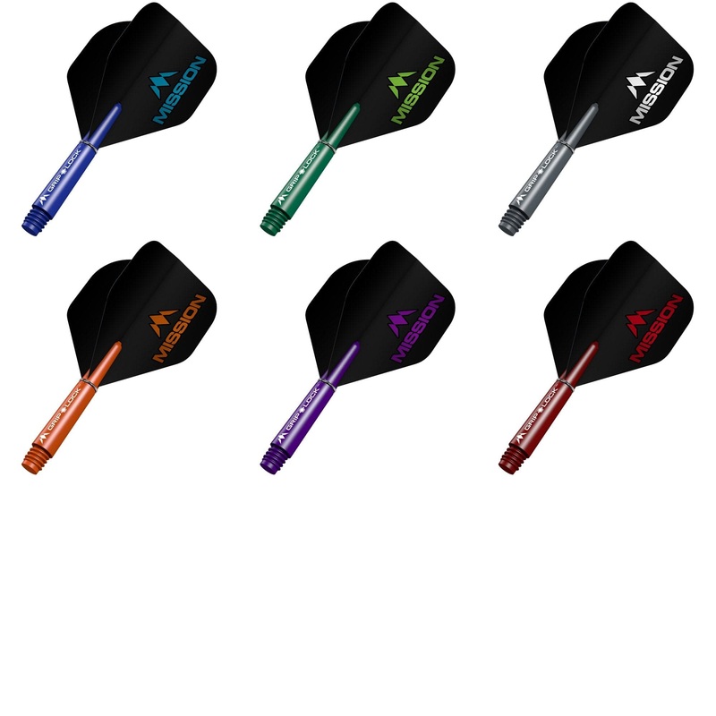 Mission Logo No2 Dart Flights Combo With Griplock Shafts Blue Short