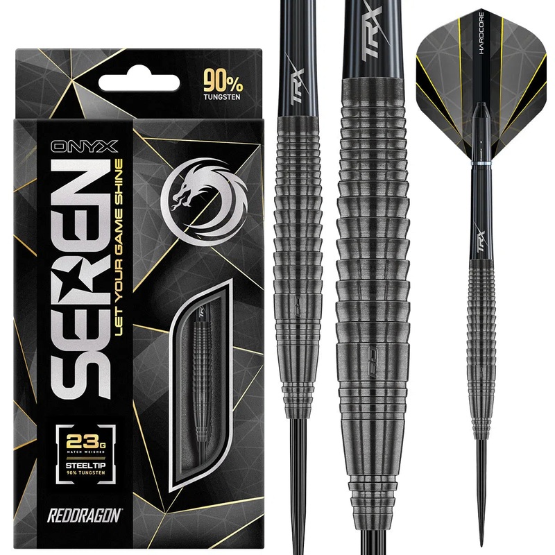 Red Dragon Seren 4 Onyx 90% Tungsten Steel Tip Darts 23 GRAM