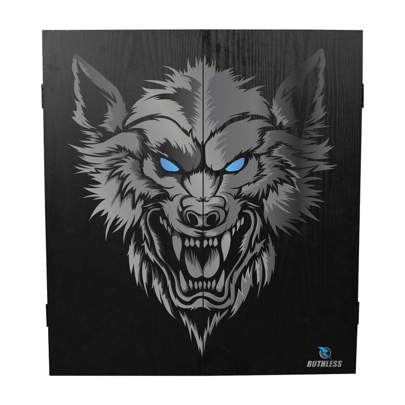 Ruthless Dartboard Cabinet – Square Design – Wolf