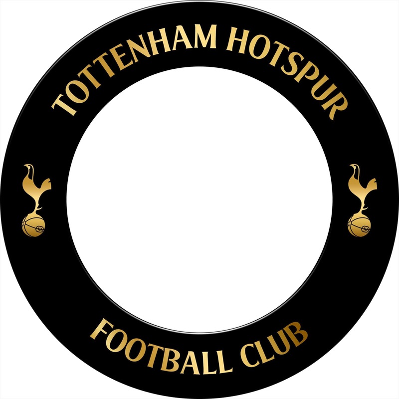 Tottenham Hotspur Dartboard Surround – Official Licensed – Spurs – S7 – Black with Gold Crest