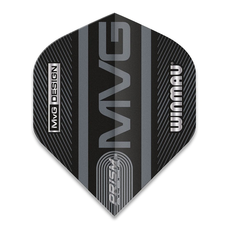 Winmau Prism Alpha MvG 2021 Black & Grey Dart Flights No2 Standard