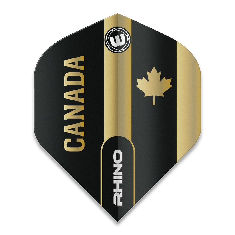 Winmau Rhino Extra Thick Standard Canada Canadian Dart Flights 100 Micron 6905-207 Black / Gold