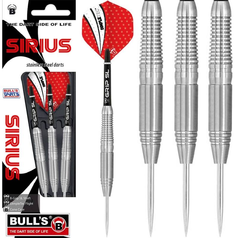 BULL’S Sirius Darts – Steel Tip – Stainless Steel – Rear Ringed 22g