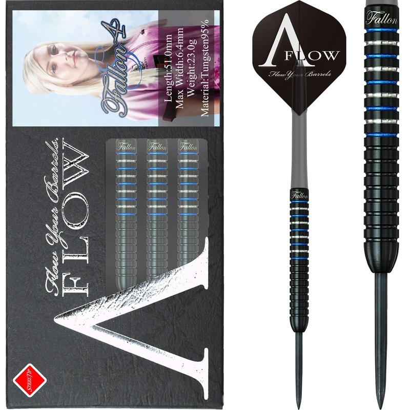 Dynasty – A Flow – Steel Tip Darts – Black Line – Fallon Sherrock – Blue Ring – Fallon 4S – 23g 23g