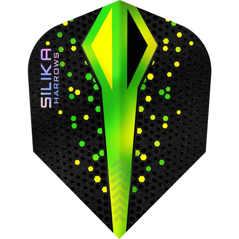 Harrows Silika Colorshift – Patented Tough Crystalline Coated Green – No6 Standard Dart Flights Standard 100 Micron Extra Strong
