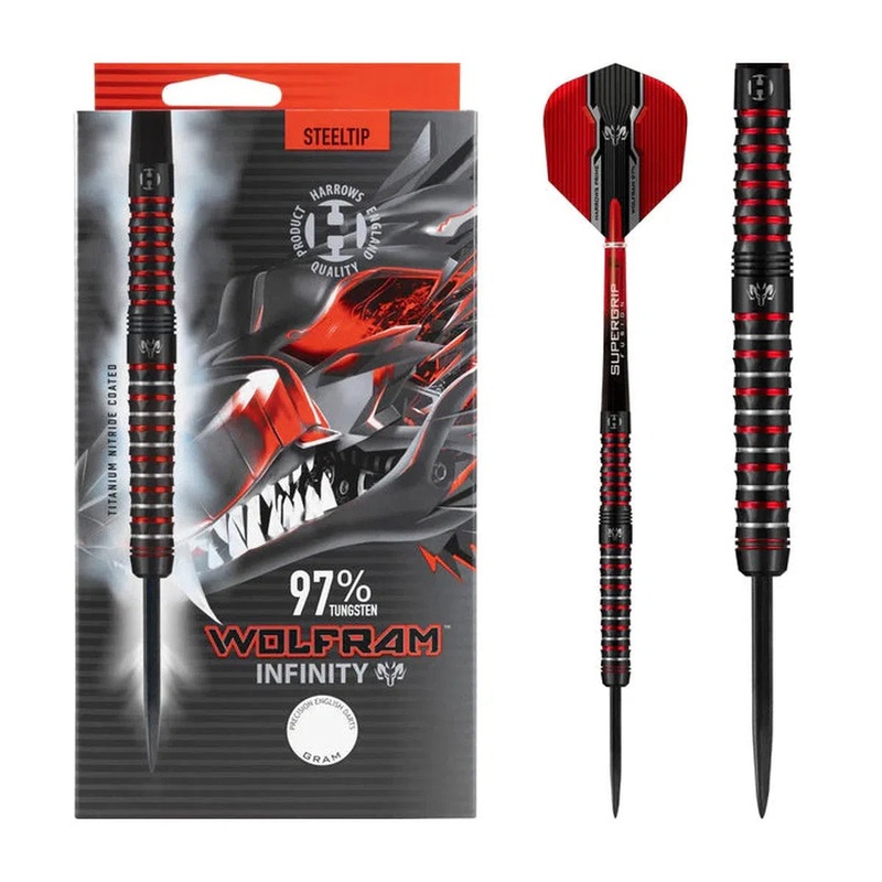 Harrows Wolfram Infinity 97% Tungsten Steel Tip Darts 21 GRAM