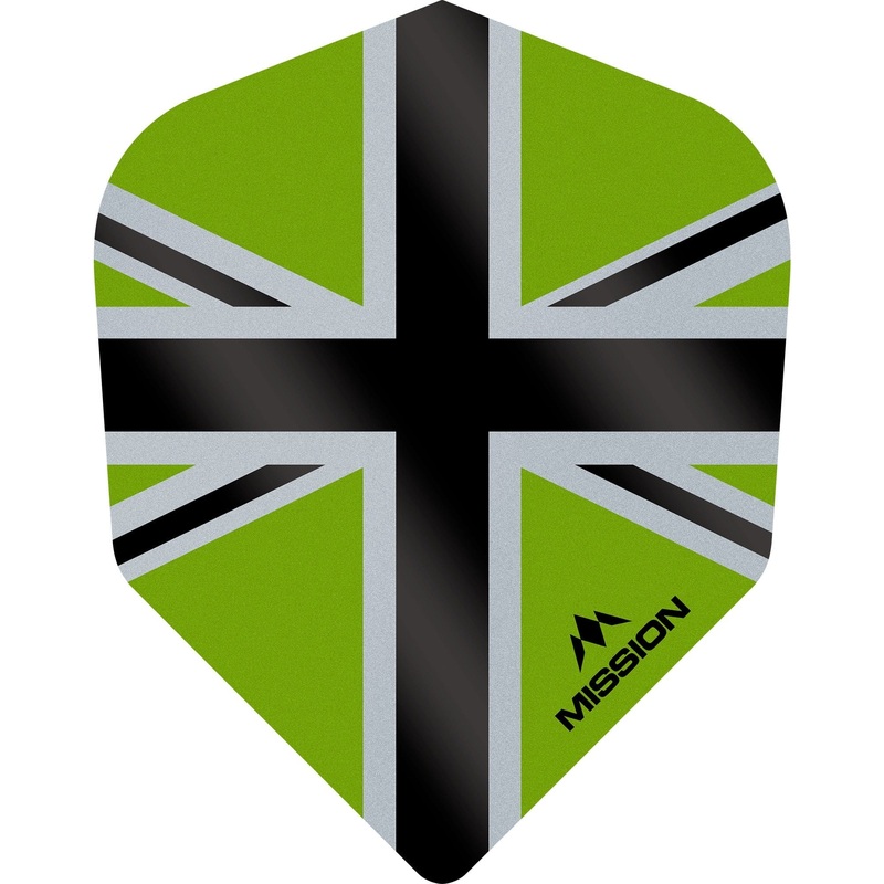 *Mission Alliance-X Union Jack Dart Flights – No6 – Std Green Black