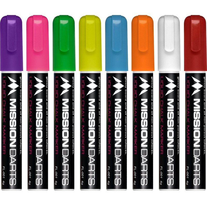 Mission – Liquid Chalk Pens – Dry Wipe – Pack 8 – Colours