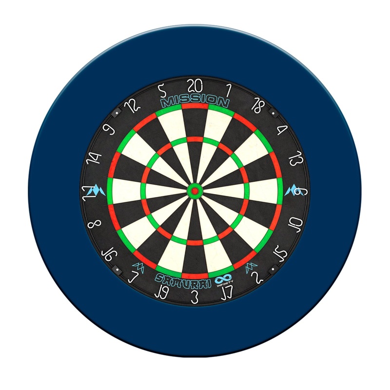 Mission Samurai Infinity Dartboard Set – Dart Board & Surround – Blue