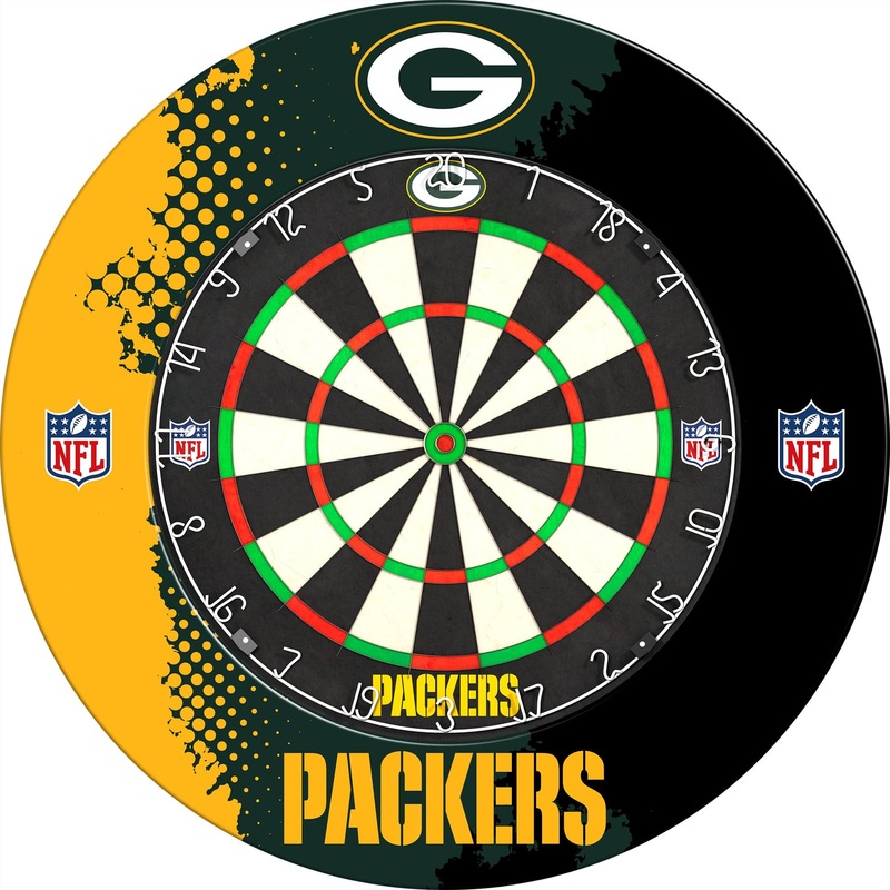 NFL – Printed Dartboard & Printed Surround – Official Licensed – Green Bay Packers