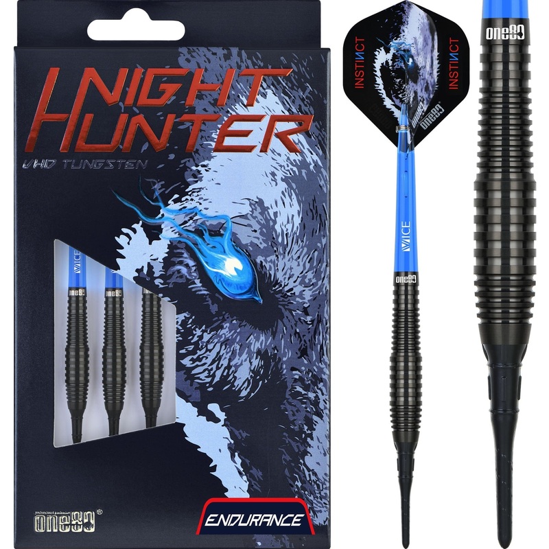 One80 Nighthunter Darts – Soft Tip – 90% Tungsten – Endurance – 18g