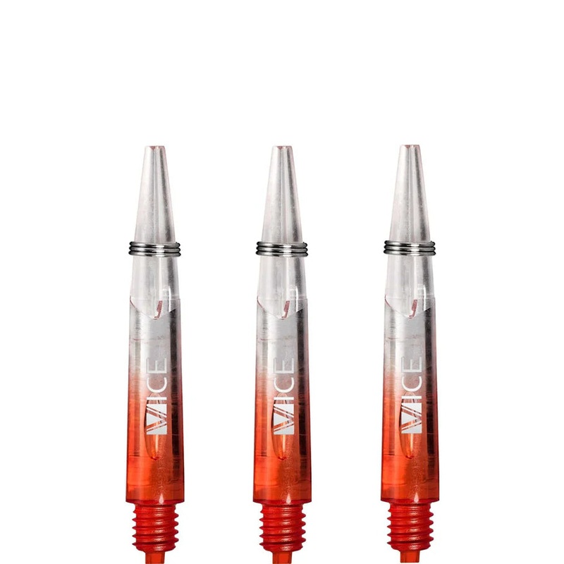 One80 Proplast Vice Dart Shafts – Red/Clear – Short Polycarbonate Short (35mm in length excluding thread) Red/Clear