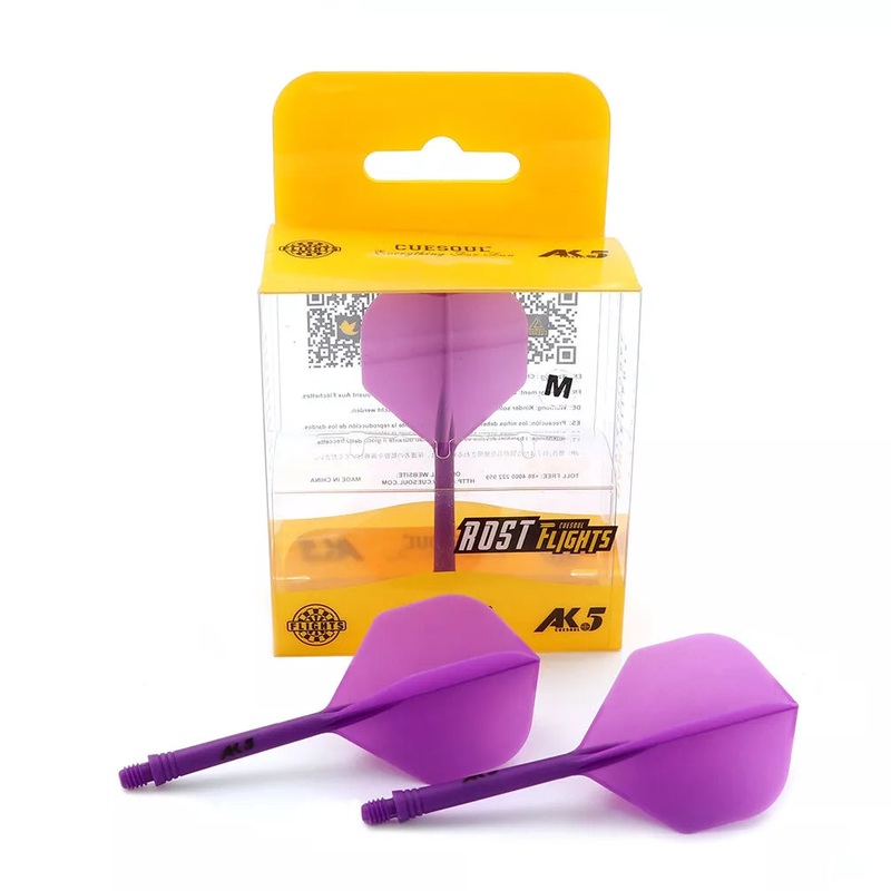 CUESOUL ROST AK5 Integrated Dart Shaft & Flight – Standard Shape – Long – Purple Purple Long (33mm in length excluding thread) Standard