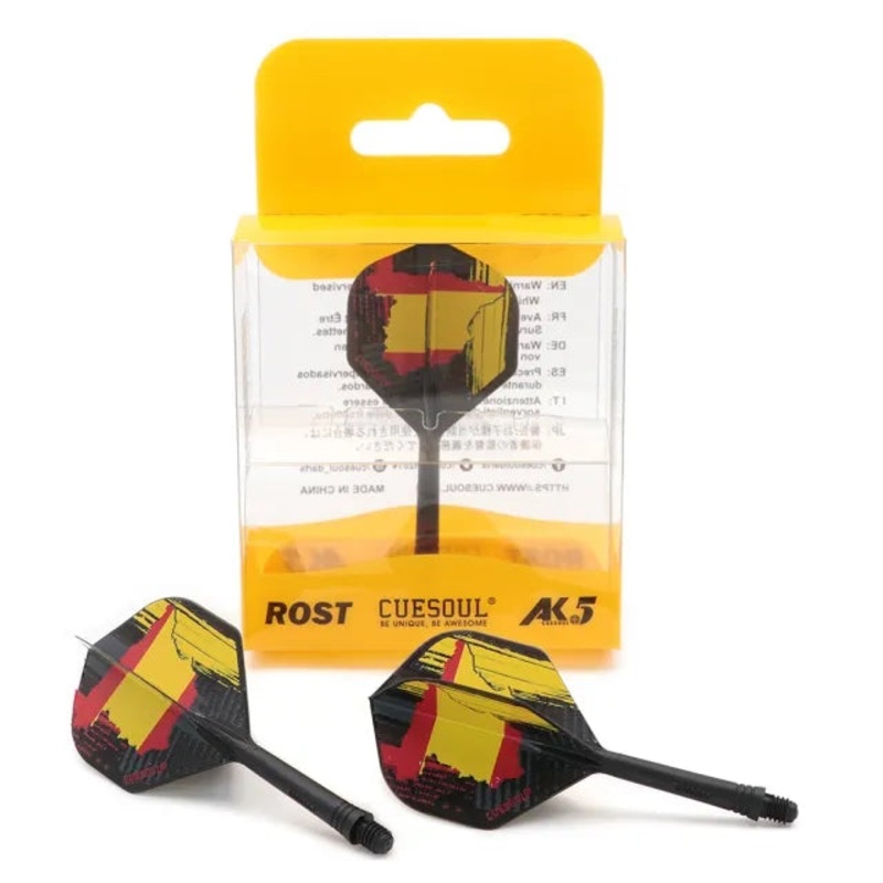 CUESOUL ROST AK5 Integrated Dart Shaft & Flight – Standard Shape – Medium – German Flag German Flag Medium (28mm in length excluding thread) Standard