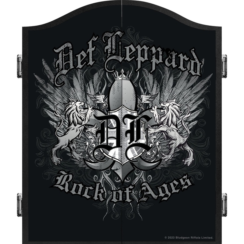 Def Leppard Dartboard Cabinet – Official Licensed – C7 – Premium Black – Rock of Ages