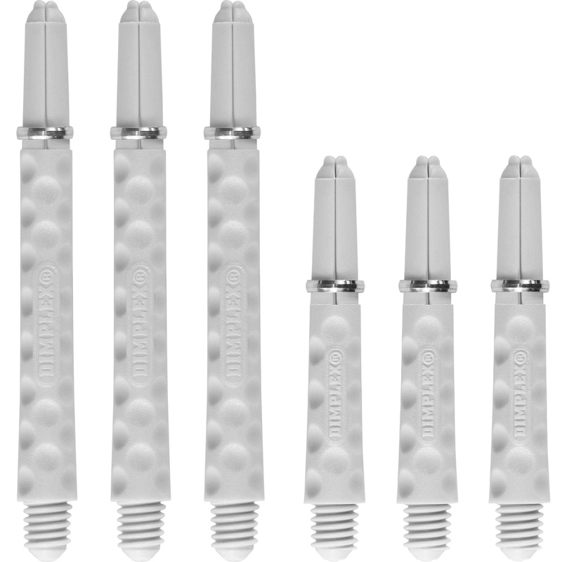 Harrows Dimplex Shafts – Dart Stems – with Rings – White Medium