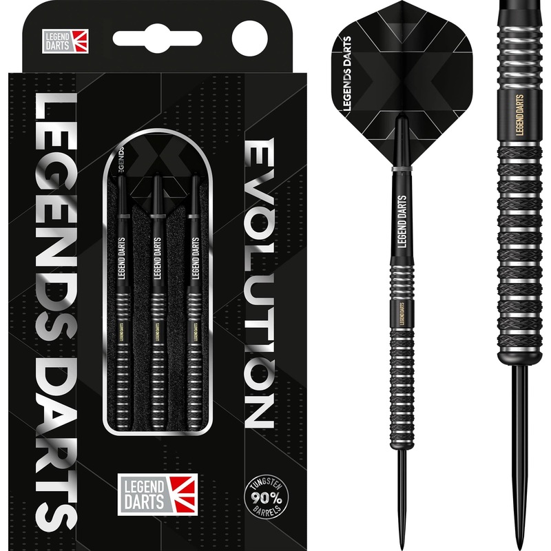 Legend Darts – Steel Tip – Revolution Series – B10 – Black – Front Knurl 22g