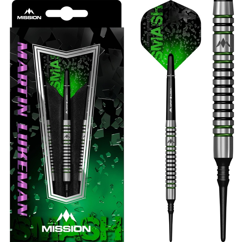 Mission Martin Lukeman Darts – Soft Tip – Black & Green – 20g 20g