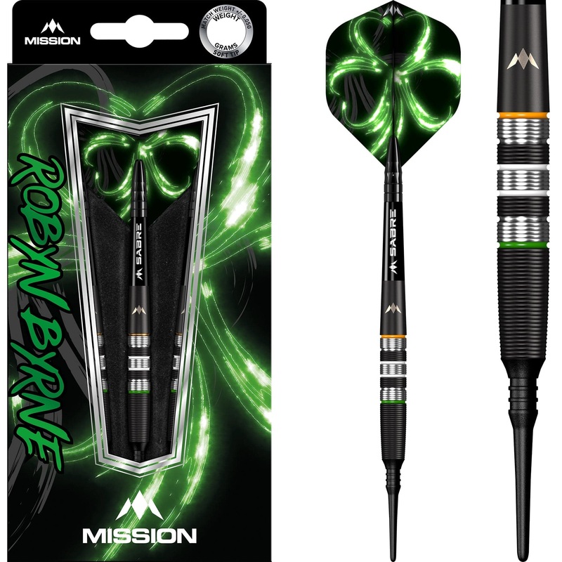 Mission Robyn Byrne Darts – Soft Tip – 90% – Black Titanium 18g