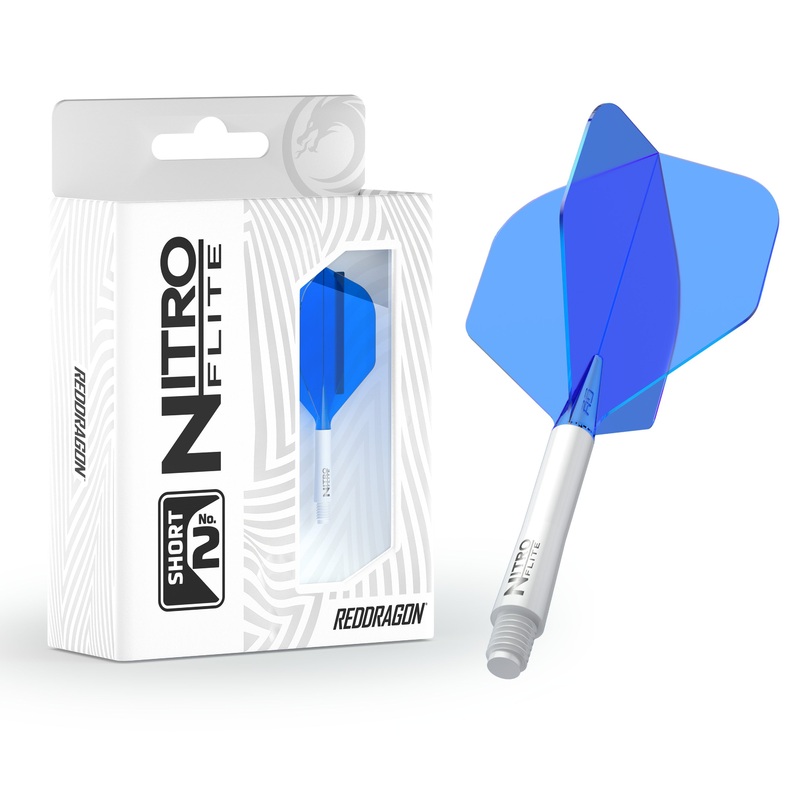 Nitro Flite –  Integrated Flight and Shaft White & Blue Short