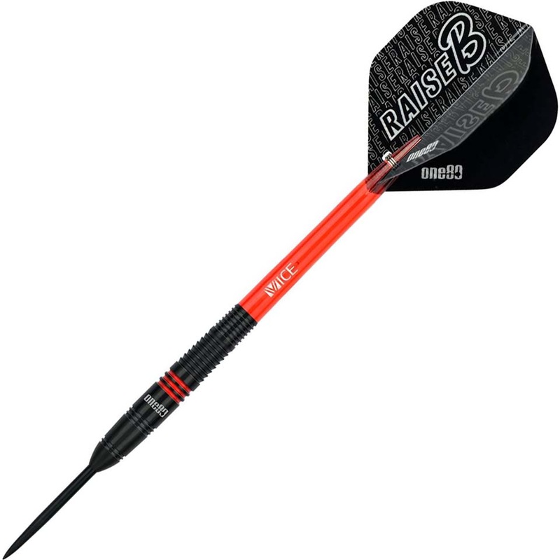 One80 Raise B Steel Tip Darts – 23gm Red