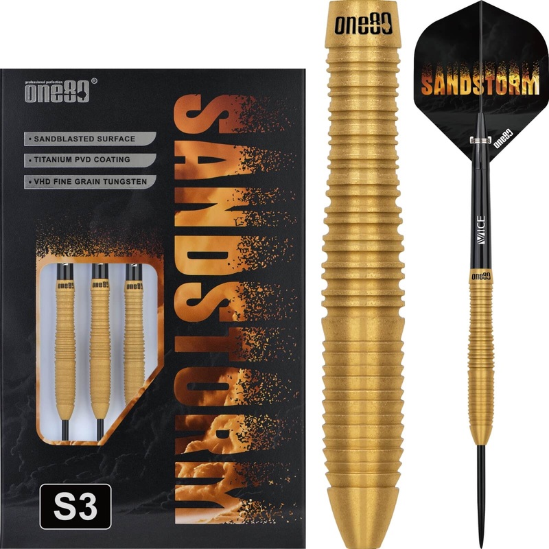 One80 – Sandstorm S3 Darts – Steel Tip – 90% Tungsten – 23g 25g 23 grams