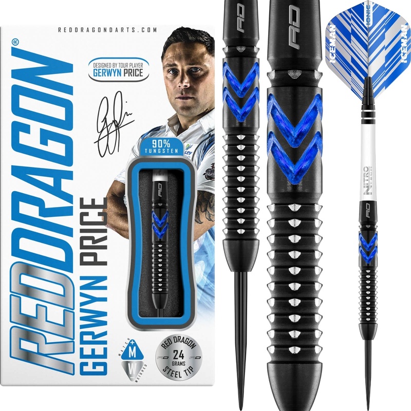 Red Dragon – Gerwyn Price SE Darts – Steel Tip – 90% Tungsten – 22g 24g 26g 22 grams